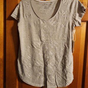 Ladies Lucky Brand Short Sleeved Embroidered Shirt